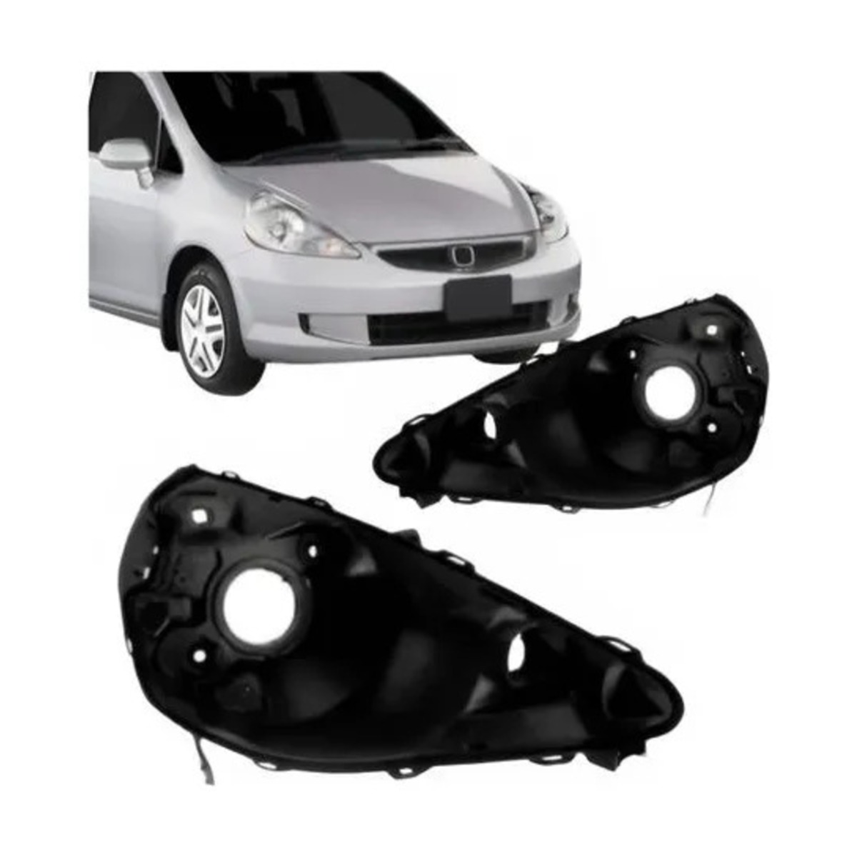 PAR CARCACA FAROL FIT 2003 A 2008 ESQUERDO | DIREITO (K.RF22755-RF22754)