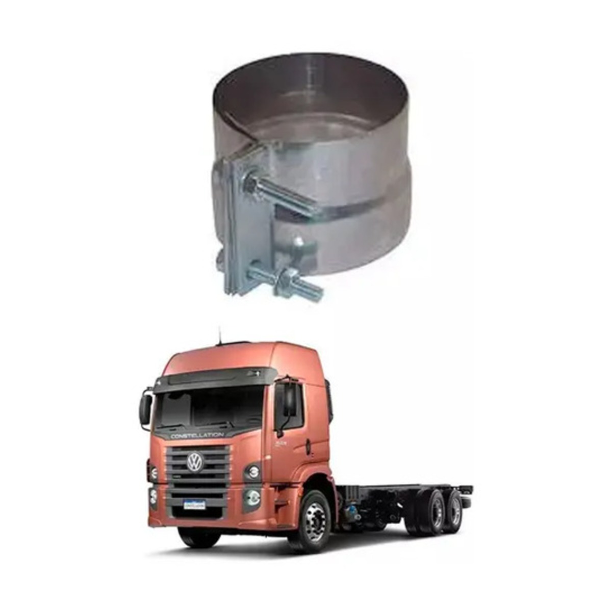 ABRACADEIRA INOX FLEXIVEL ESCAPAMENTO VW TODOS MEDIOS PESADOS ONIBUS APOS 91 (TE