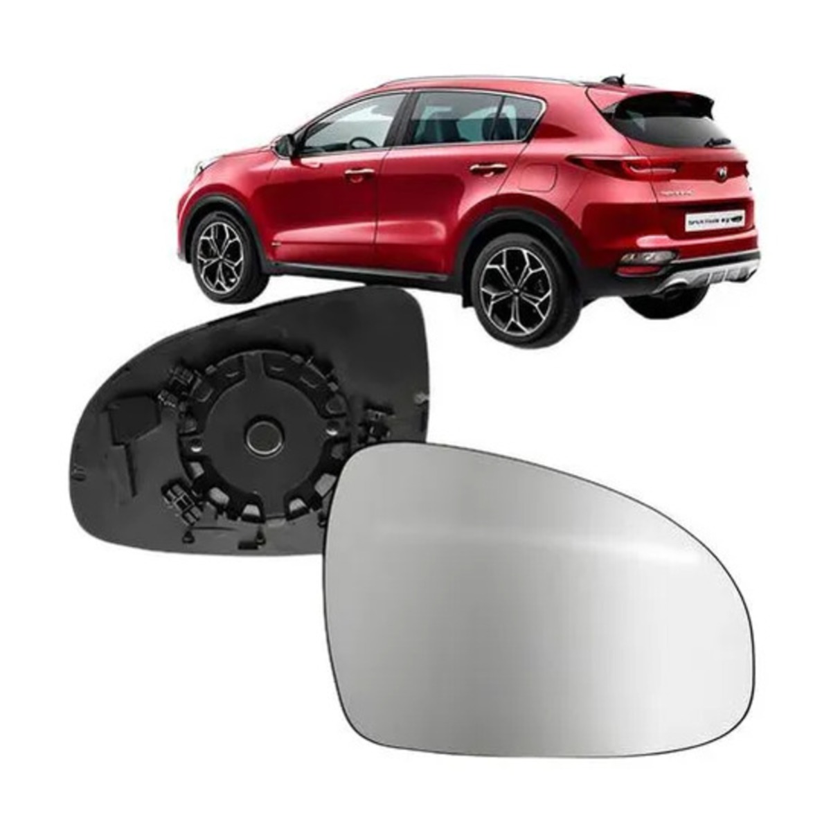 PAR LENTE ESPELHO RETROVISOR COM BASE SPORTAGE 17/19 ESQUERDO | DIREITO (K.RF334