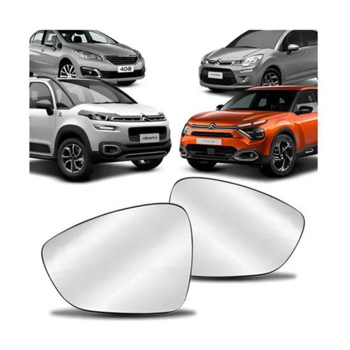 PAR LENTE RETROVISOR C3 2013 A 2020 ESQUERDO | DIREITO (K.RFRPTM51-RFRPTM50)