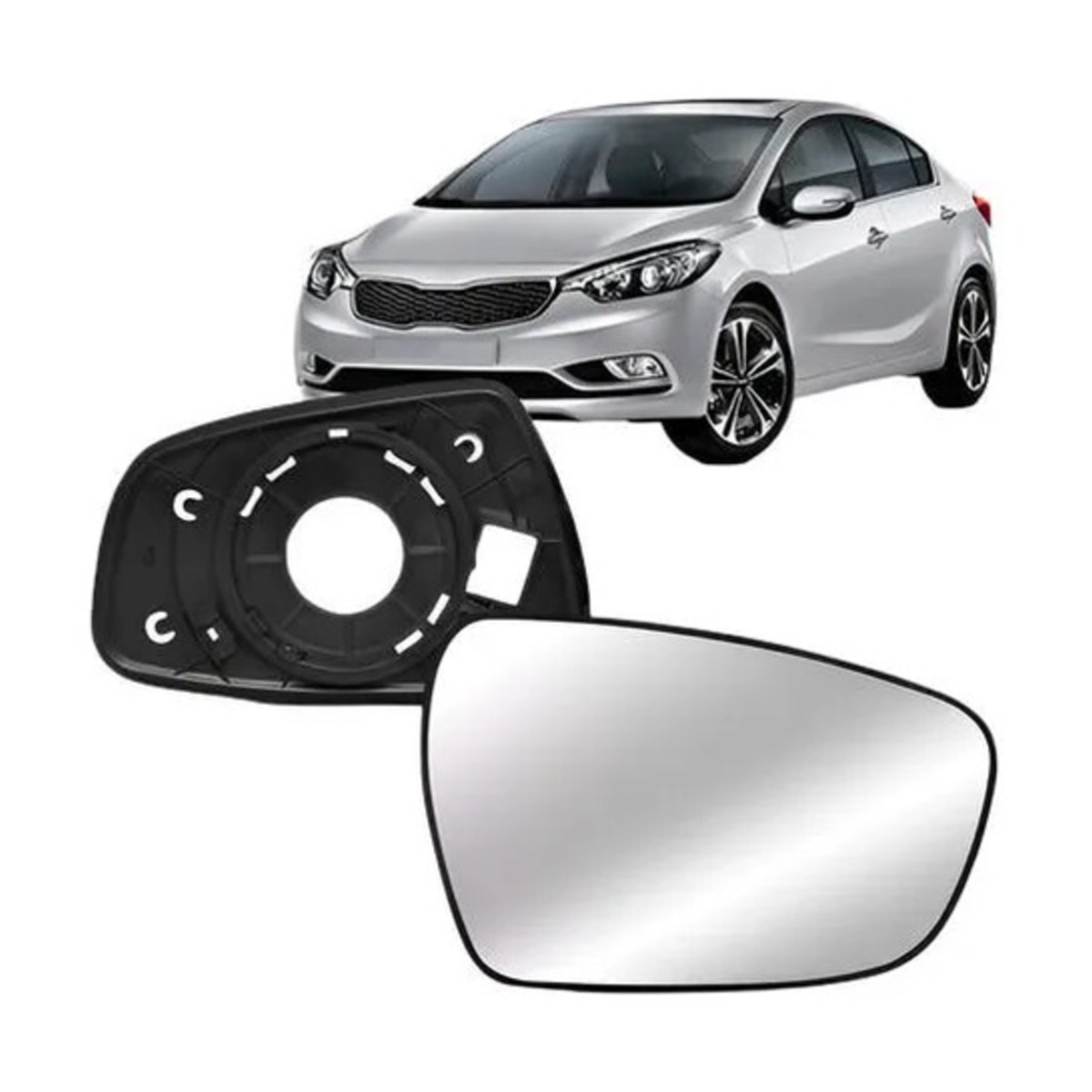 PAR LENTE ESPELHO RETROVISOR COM BASE CERATO 14/19 ESQUERDO | DIREITO (K.RF33407