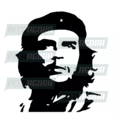 ADESIVO PLOTADO GRANDE CHE GUEVARA SOLDADO BRANCO (003131)