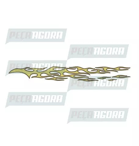 FAIXA LATERAL 1 LINHA FLAME - DOURADO / PRETO (418171)