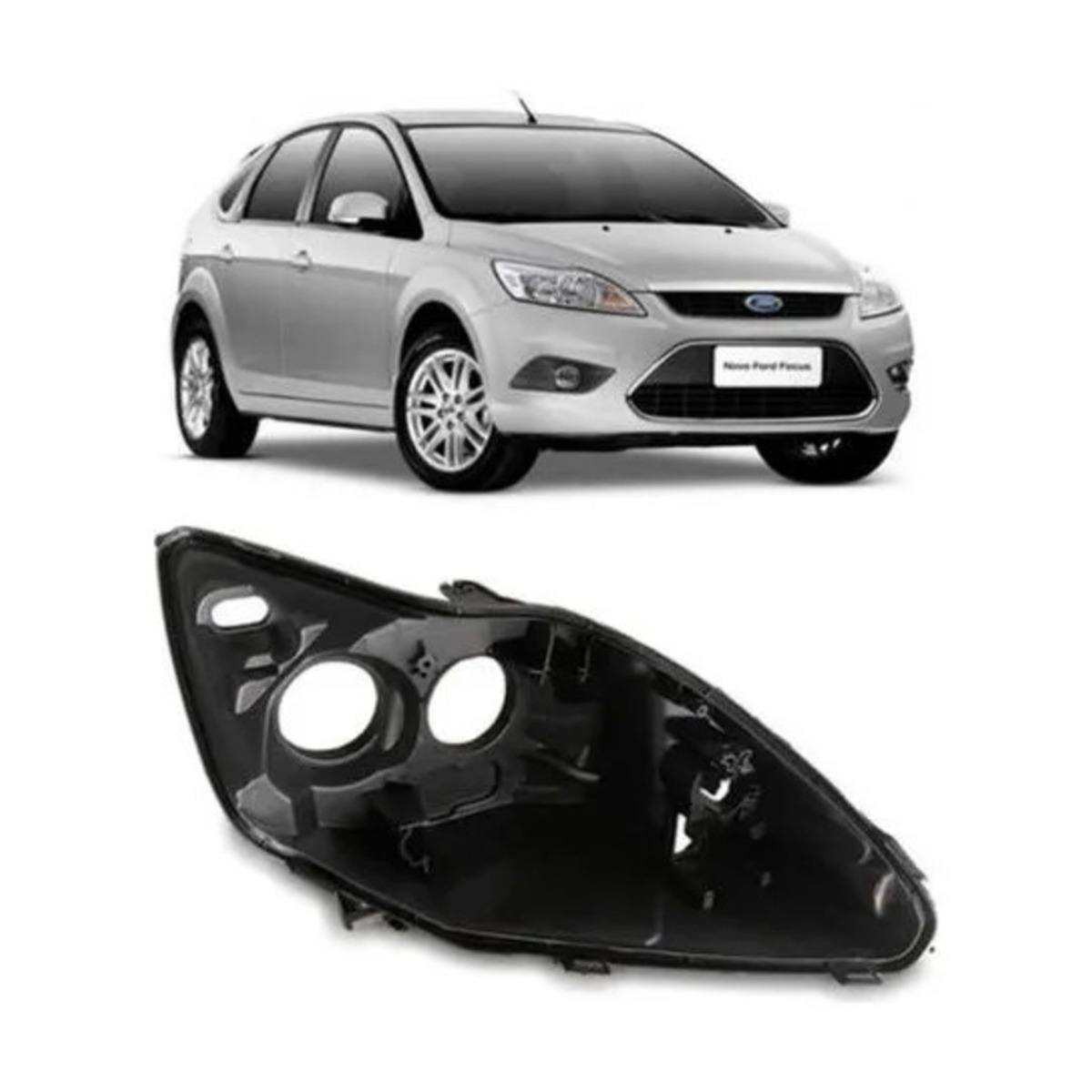 PAR CARCACA FAROL FOCUS 2009 A 2013 ESQUERDO | DIREITO (K.RF33163-RF33164)