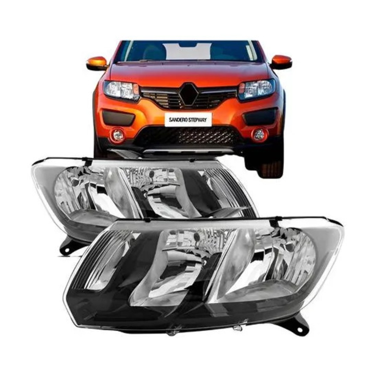 PAR FAROL SANDERO STEPWAY 2015 A 2019 ESQUERDO | DIREITO (K.RF26143-RF26142)