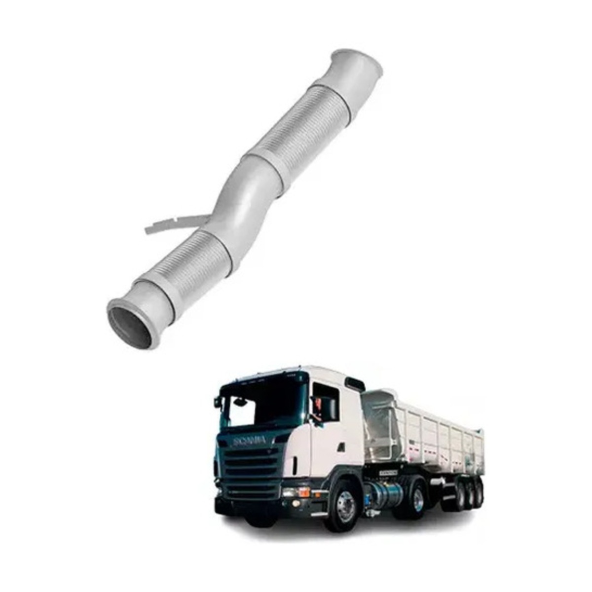 TUBO FLEXIVEL MOTOR INOX 4.5POL SCANIA S6 G P R S 2019... (2332285-S305Y)