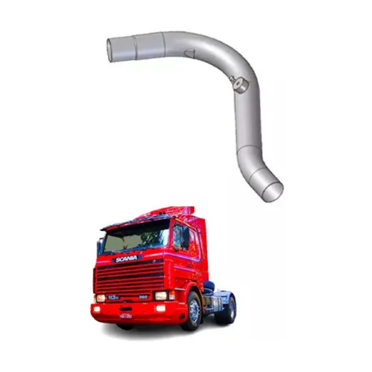 TUBO TERMINAL CURTO 4.5 COM SUCCAO SCANIA TR 112 142 ONIBUS TR 113 143  (524429-