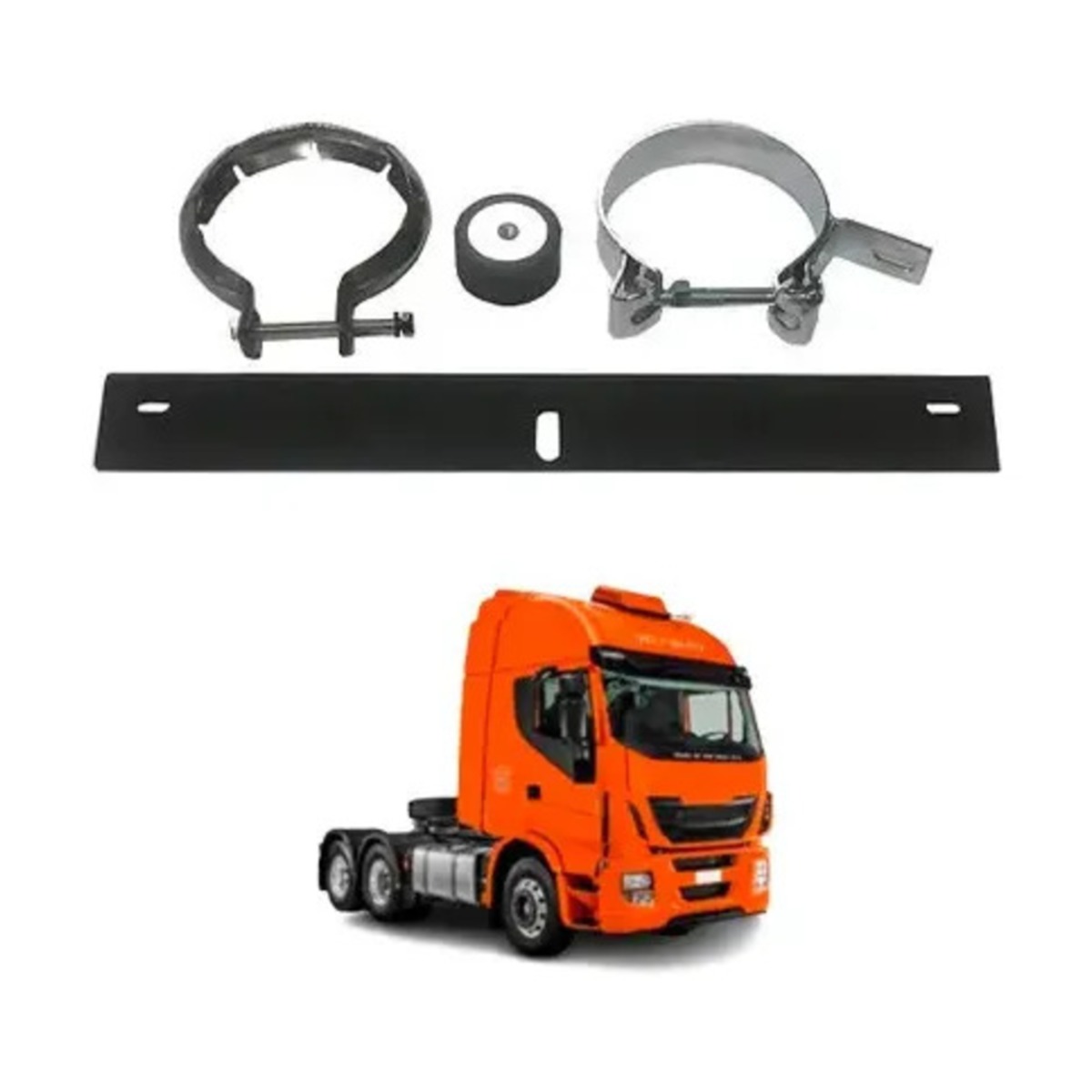 KIT PONTEIRA ESCAPAMENTO IVECO STRALIS HI WAY EURO 5 ANO 2012 ATE 2014 (B075N)