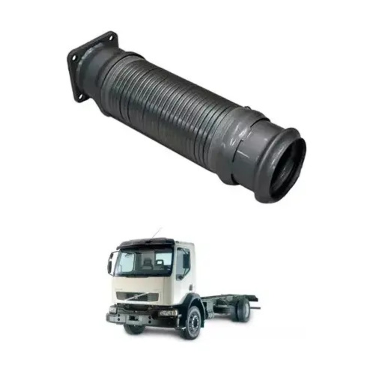 TUBO FLEXIVEL GALVANIZADO 4POL 395MM PARA VOLVO VM 210 260 310 (20563487-V845)