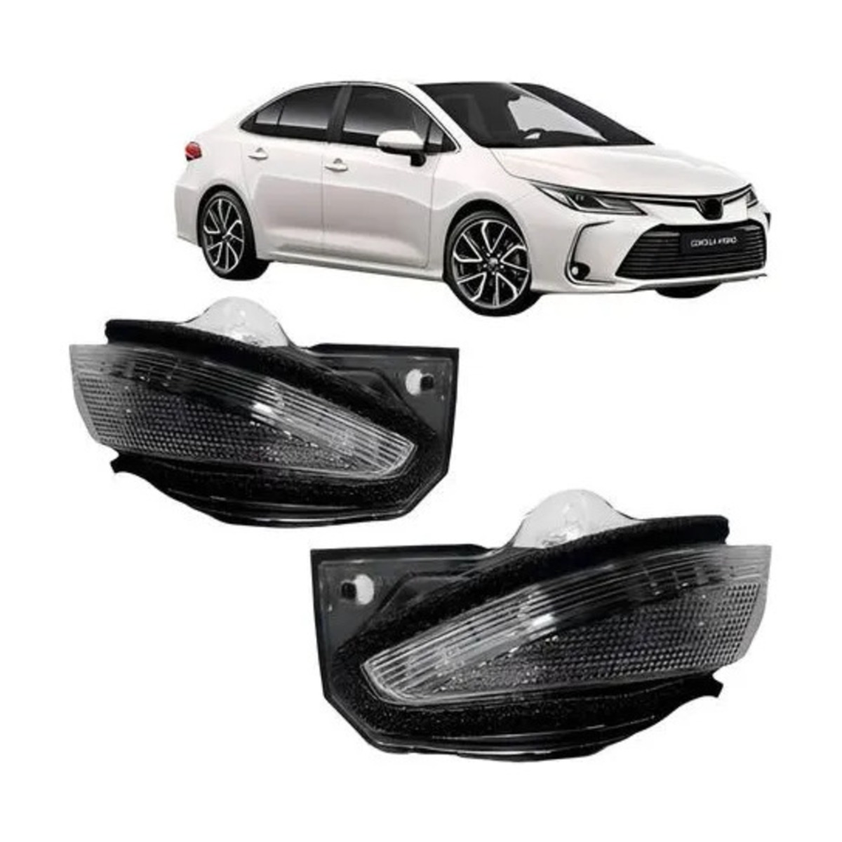 PAR PISCA RETROVISOR COROLLA 2020 A 2024 ESQUERDO | DIREITO (K.RF29927-RF29928)