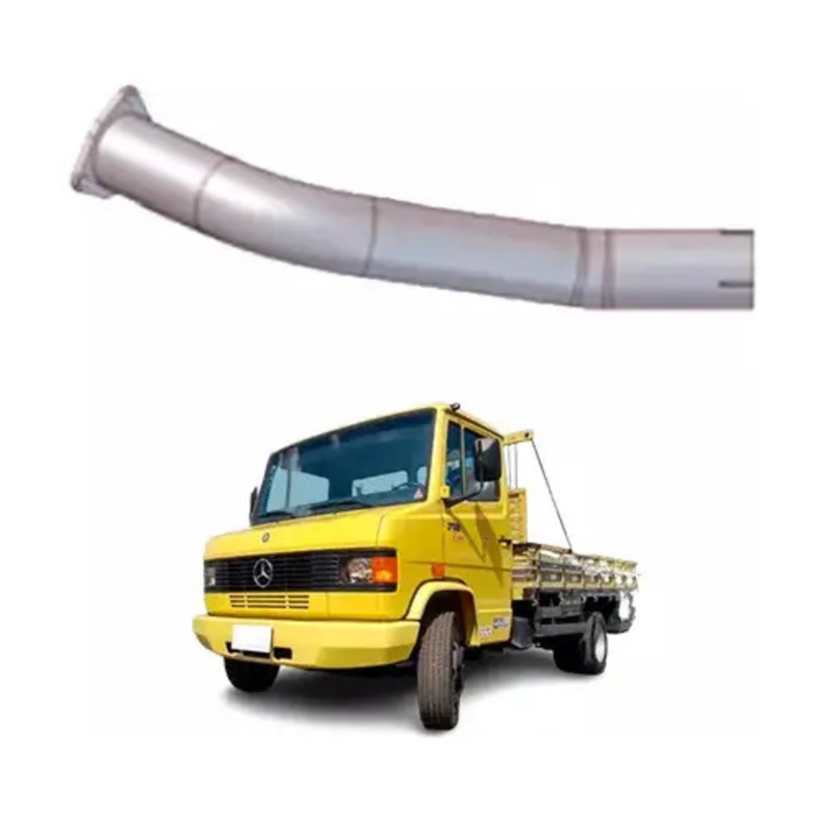 TUBO INTERMEDIARIO 3 ACO CARBONO CINZA MB 709 PLUS 710 PLUS ANO 2002 ATE 2007 (3