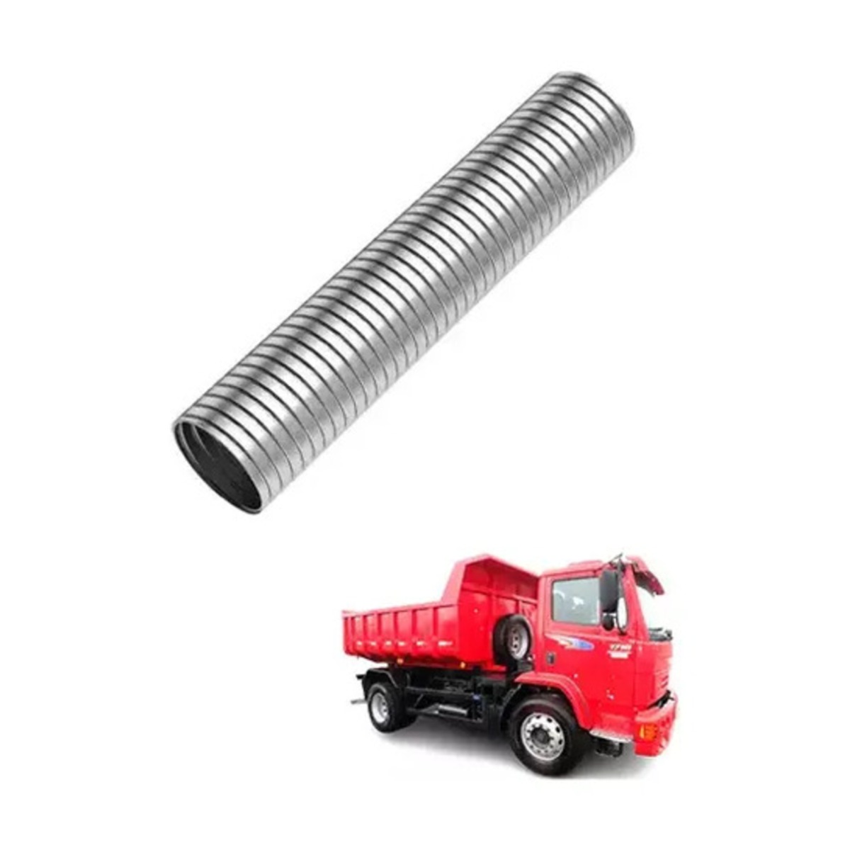 TUBO FLEXIVEL INOX 3 POL X 375MM MB 1718 ELETRONICO EURO 3 VW DELIVERY 8120 8150