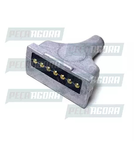 TOMADA ELETRICA 7 POLOS MACHO RETANG.(CARRETA)ALUMINIO (263004)