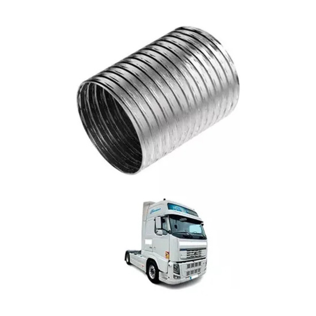 TUBO FLEXIVEL INOX 5POL X 170MM VOLVO FH EURO 3 ANO 2012 ATE 2015 (20442244-V942