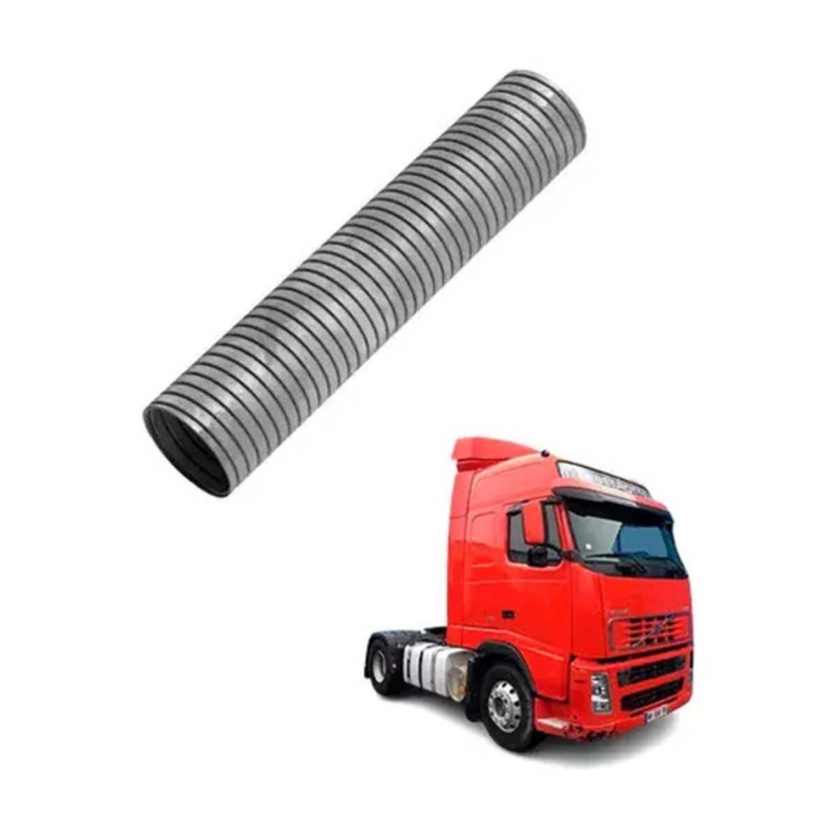TUBO FLEXIVEL GALVANIZADO 5POL X 380 MM VOLVO FH FM EURO 3 (F7710-V801)