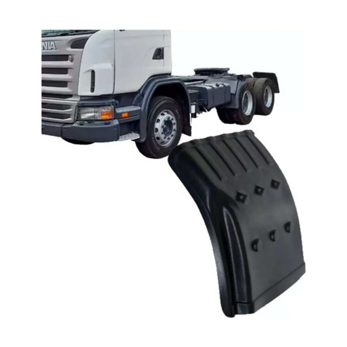 MEIO PARALAMA TRASEIRO TRACAO PARA SCANIA 94 114 124 PRETO DIANT ESQUERDO TRASEI