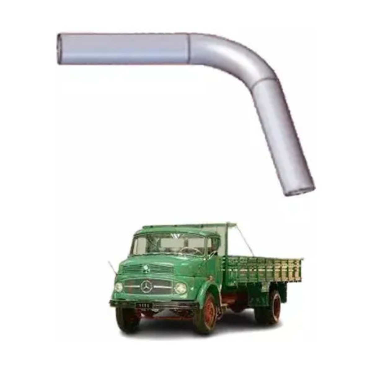 TUBO TERMINAL CURTO 2 1/2 POL MERCEDES BENZ ASPIRADO 1111 1113 1114 1310 1313 13