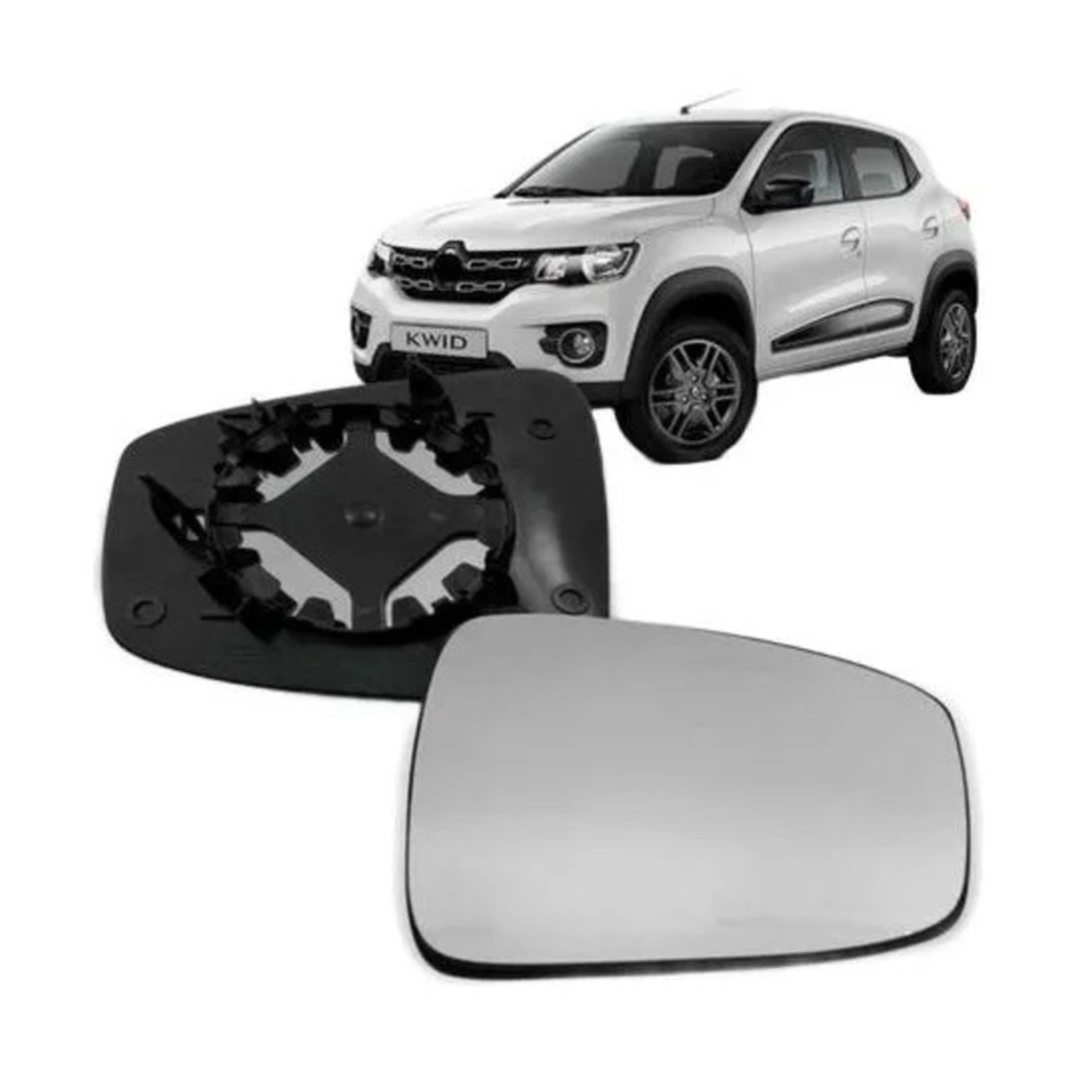 PAR LENTE RETROVISOR KWID 2017 A 2025 ESQUERDO | DIREITO (K.RF31733-RF31732)