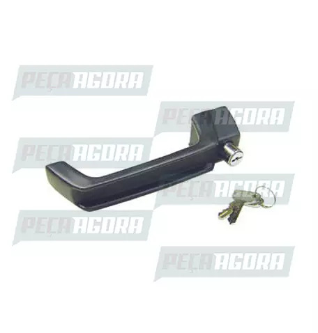 MACANETA EXTERNA VOLVO ATE 92 BOTAO COM CHAVE DIREITO/ESQUERDO PRETA - ATEM (153
