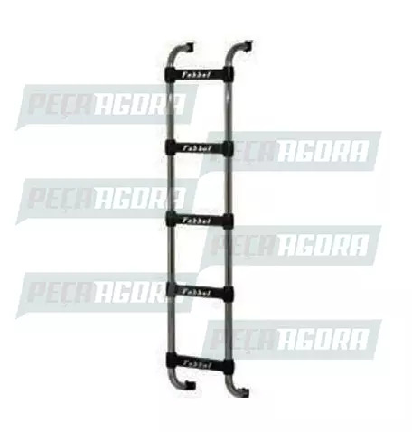 ESCADA TRASEIRA PRETA VOLVO FH/NH CABINE BAIXA COM CLIMATIZADOR 5 DEGRAUS FABBOF