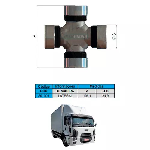 CRUZETA CARDAN AGRALE FORD PARA IVECO GM GENERAL MOTORS MB  (6007009321000)