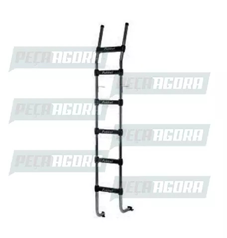 ESCADA TRASEIRA CROMADA PARA IVECO EUROTECH CABINE ALTA 6 DEGRAU FABBOF (103054)