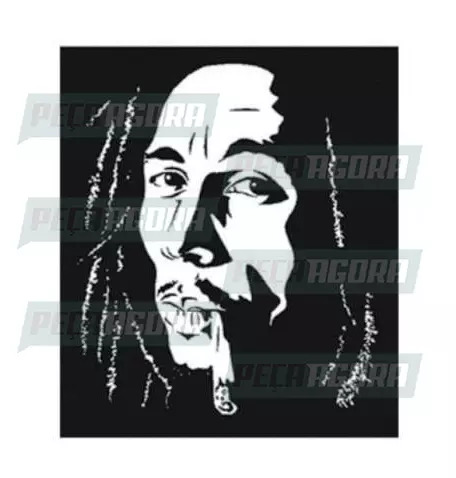 ADESIVO PLOTADO GRANDE BOB MARLEY BRANCO (003128)