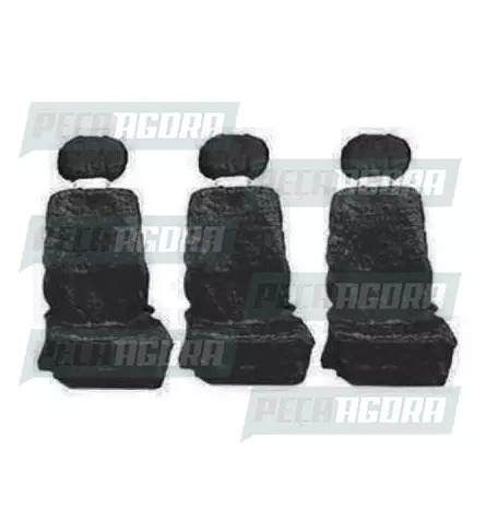 CAPA PELUCIA CHINIL BANCO S/LOGO MB ATEGO 2016/17/18/19 3 BANCOS GAUCHA PRETA (3