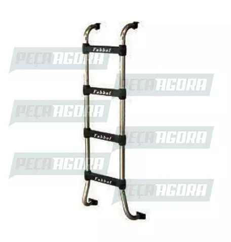 ESCADA TRASEIRA PRETA PARA SCANIA/HPN FIXACAO INFERIOR ABERTA 4 DEGRAUS FABBOF (