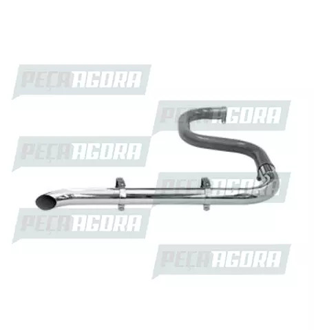 TUBO TERMINAL CURVO CROMADO 4,0'' LONGO 1510MM FABBOF (228189)