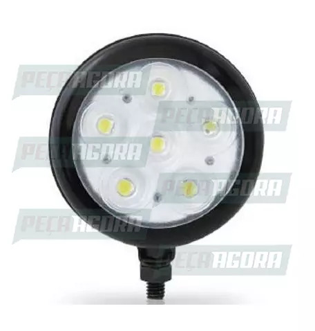 FAROL POLI REDONDO COMUM 06 LEDS PRETO BIVOLT VERMELHO (452679)