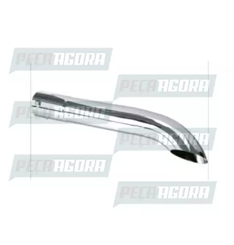 TUBO TERMINAL CURVO CROMADO 5,0'' 750MM EXTRA LONGO CHANFRADO (457725)