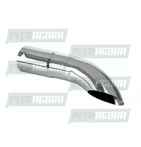 TUBO TERMINAL CURVO CROMADO 5,0'' 360MM CHANFRADO (457664)