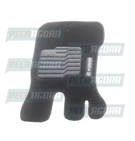 TAPETE CARPETE ORIGINAL MODELADO C/LOGO VW WORKER MOTORISTA CINZA PREMIUM (45956