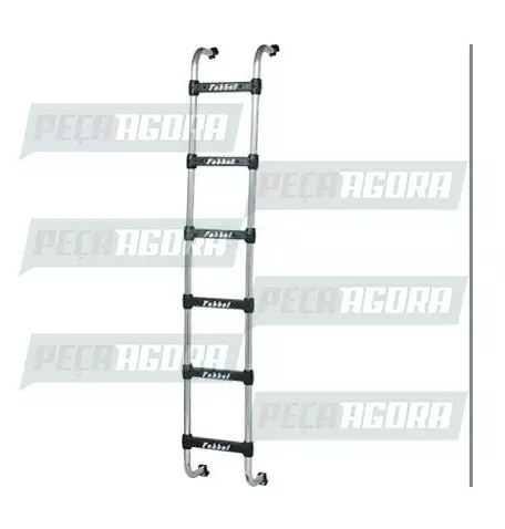 ESCADA TRASEIRA CROMADA VOLVO FH/NH/GLOBETROTTER COM ALTA 2035MM 6 DEGRAUS FABBO