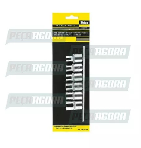 SOQUETE TORX ENCAIXE 1/2'' JOGO 6PCS (446555)