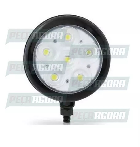 FAROL POLI REDONDO COMUM 06 LEDS PRETO BIVOLT AZUL (452361)