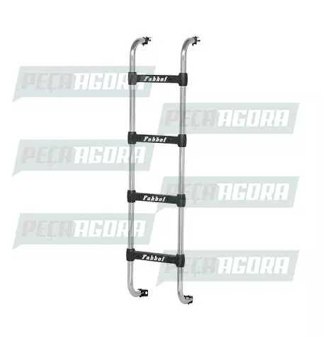 ESCADA TRASEIRA PRETO PARA SCANIA T/R/114/124/G/R 2014 - 1460MM 4 DEGRAUS FABBOF