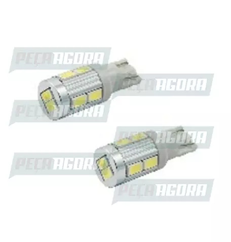 LAMPADA IMPORTADA LED ESMAGADA 24V 10 LEDS TORRE T10 BRANCA 5630 (458444)