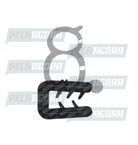 PAR BORRACHA PORTA FORD CARGO TODOS SEM ABA 4,50MTS (PAR) UNIFLEX (442582)