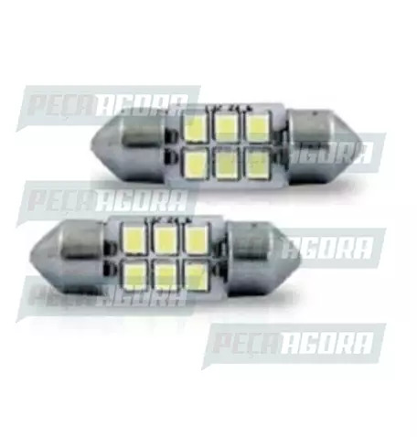 PAR LAMPADA IMPORTADA LED TORPEDO 24V 06 LEDS 42MM BRANCA (PAR)  (452881)