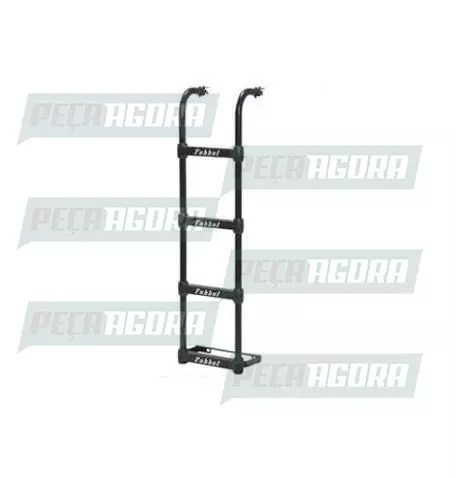 ESCADA TRASEIRA CROMADA PARA SCANIA R 2019 CABINE NORMAL CURTA 1311MM 4 DEGRAUS 