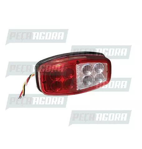 LANTERNA TRASEIRA BLINDADA LED UNIVERSAL FREIO POSICAO PISCA E RE BIVOLT VM/CR -