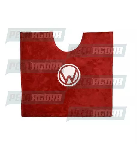 TAPETINHO PELUCIA CHINIL MEIA LUA MOTORISTA 55X50 VW VERMELHO (441854)