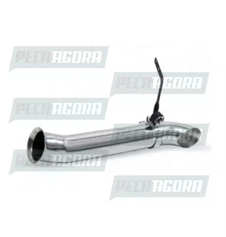 TUBO TERMINAL CURVO CROMADO 5'' CURTO COM KIT BEPO 925MM M-073W (440616)