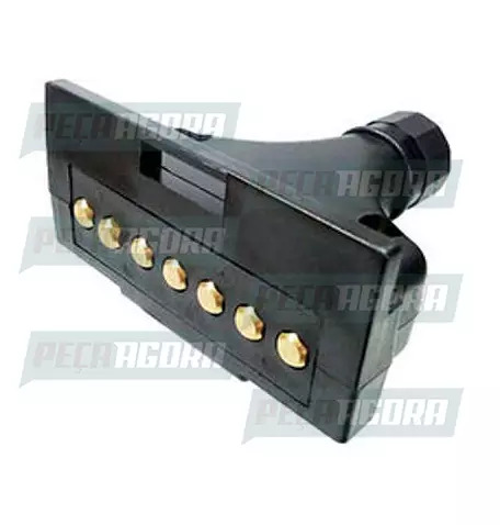 TOMADA ELETRICA 7 POLOS MACHO RETANG.(CARRETA)NYLON BIVOLT DNI 8301 (449007)