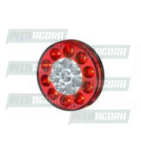 LANTERNA TRASEIRA CARRETA OVO FRITO COM 18 LEDS BIVOLT CR/VM SINALSUL 2032 (4411