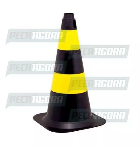 CONE SEGURANCA 50CM RIGIDO PRETO/AMARELO TOP (452607)