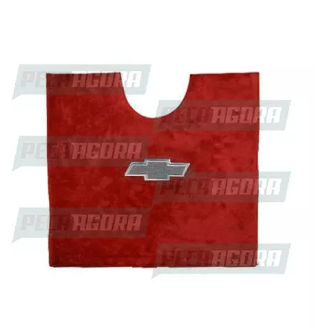 TAPETINHO PELUCIA CHINIL MEIA LUA MOTORISTA 55X50 CHEVROLET VERMELHO (441830)