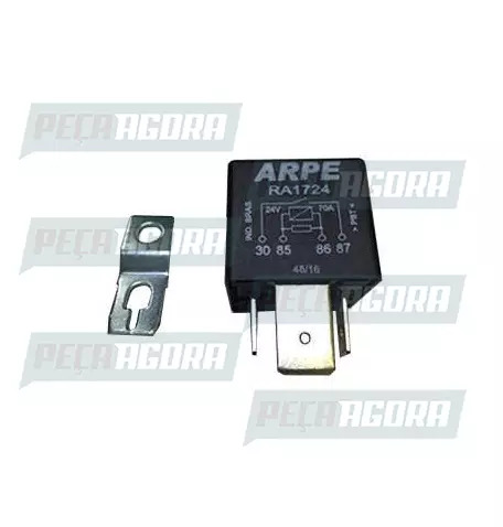 RELE AUXILIAR DE POTENCIA FORD 4 TERMINAIS COM SUPORTE 70A 24V ARPE (11049366300